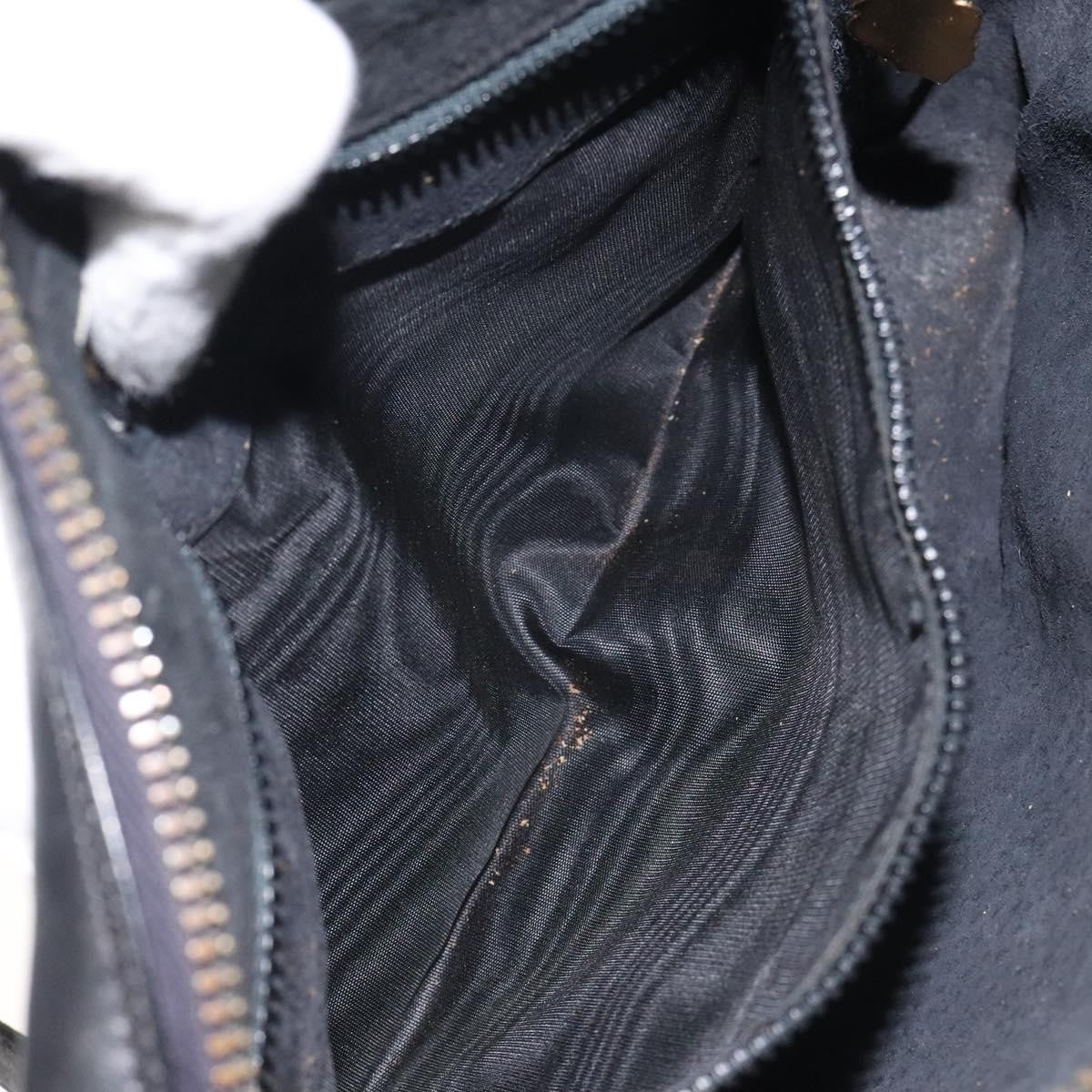 Gucci Sherry Line Shoulder Suede Black Suede Handbag (Pre-Owned)
