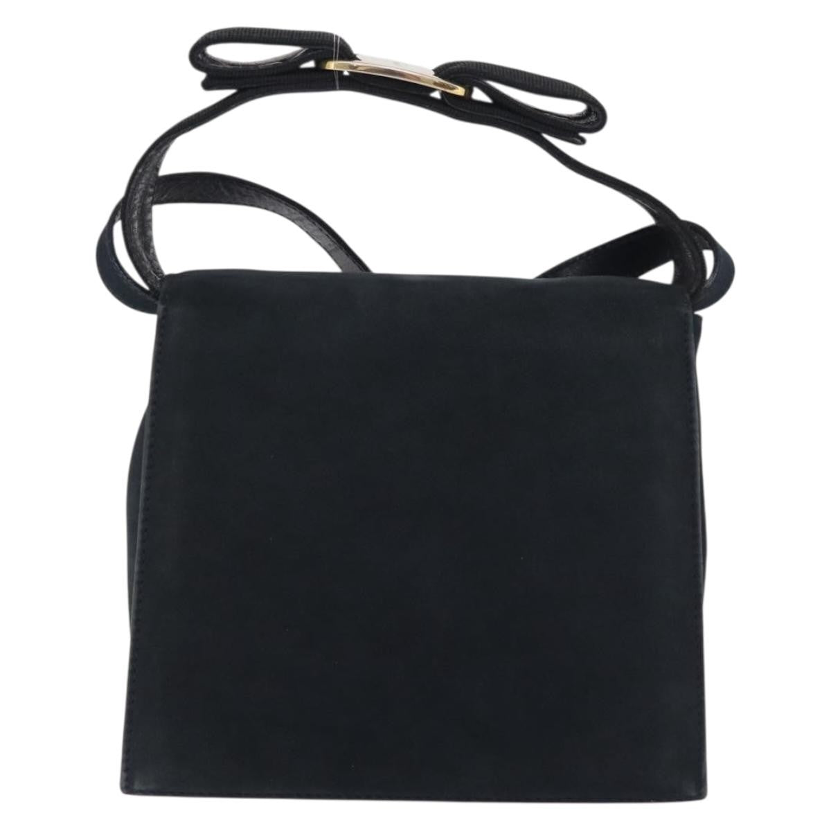 Salvatore Ferragamo Vala Suede Navy Suede Shoulder Bag Bag (Pre-Owned)
