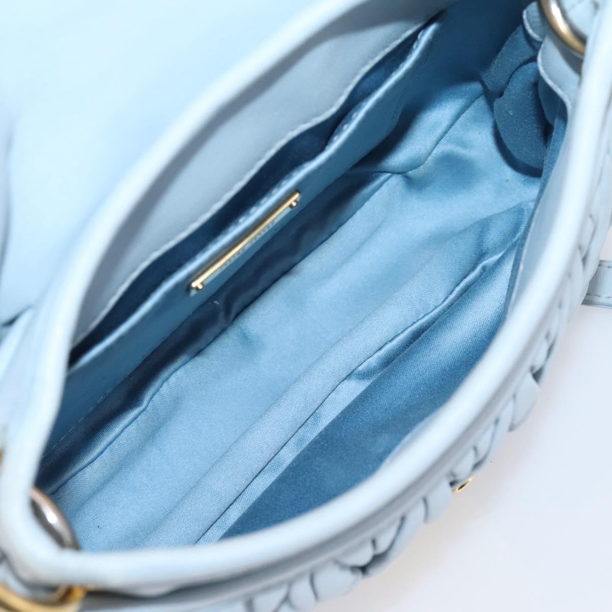 Miu Miu Coffer Hobo Matelasse Leather Blue Leather Handbag (Pre-Owned)