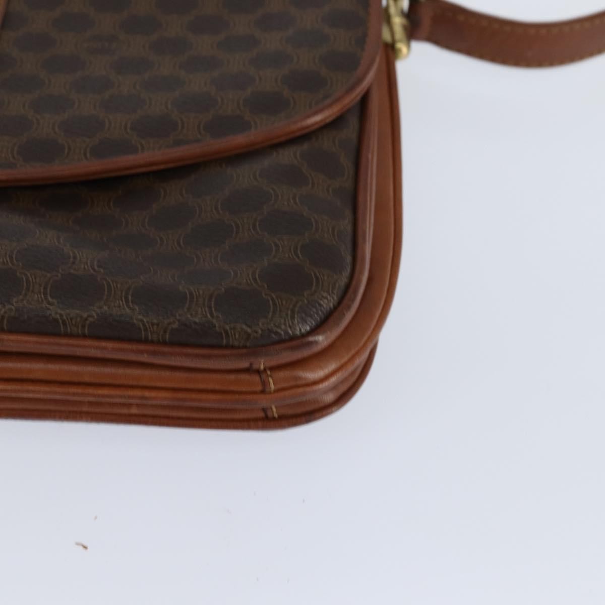 Celine Macadam Shoulder Pvc Leather Brown Pvc Shoulder Bag Bag (Pre-Owned)