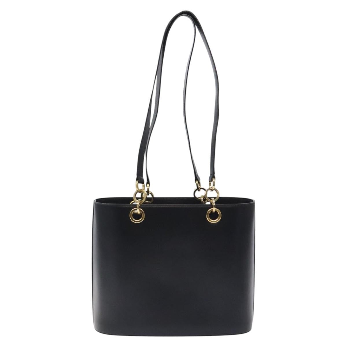 Salvatore Ferragamo Vintage Leather Black Leather Tote Bag Bag (Pre-Owned)