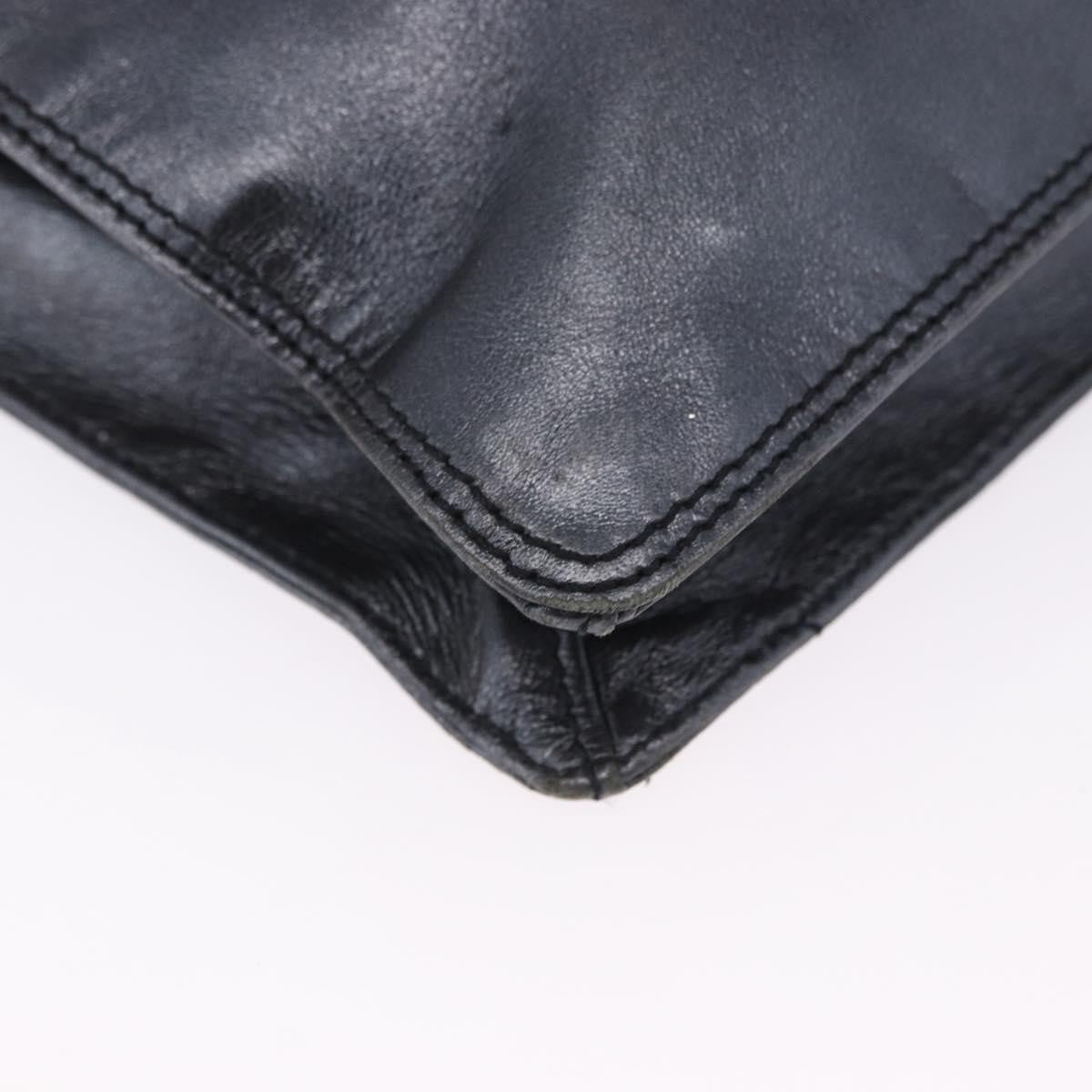 Chanel Vintage Logo Flap Messenger Leather Blue Leather Handbag (Pre-Owned)