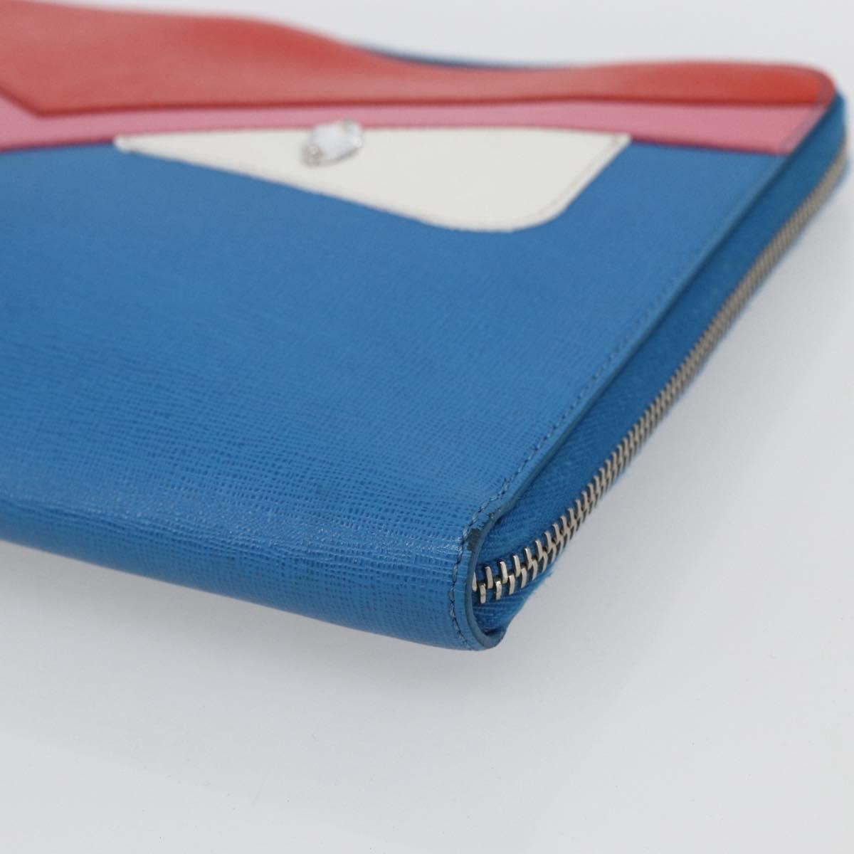 Fendi Monster Clutch Leather Blue Leather Clutche & Pouche Bag (Pre-Owned)