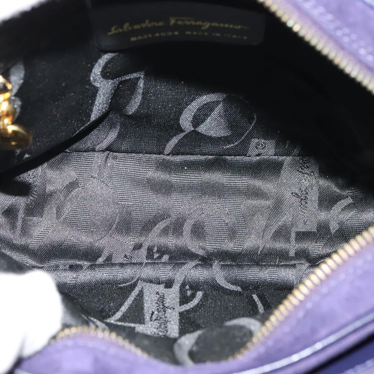 Salvatore Ferragamo Gancini Suede Purple Suede Shoulder Bag Bag (Pre-Owned)