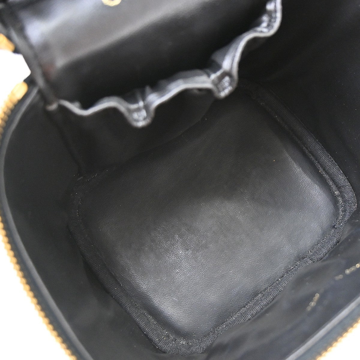 Chanel Vintage Timeless Cosmetic Case Caviar Black Leather Handbag (Pre-Owned)