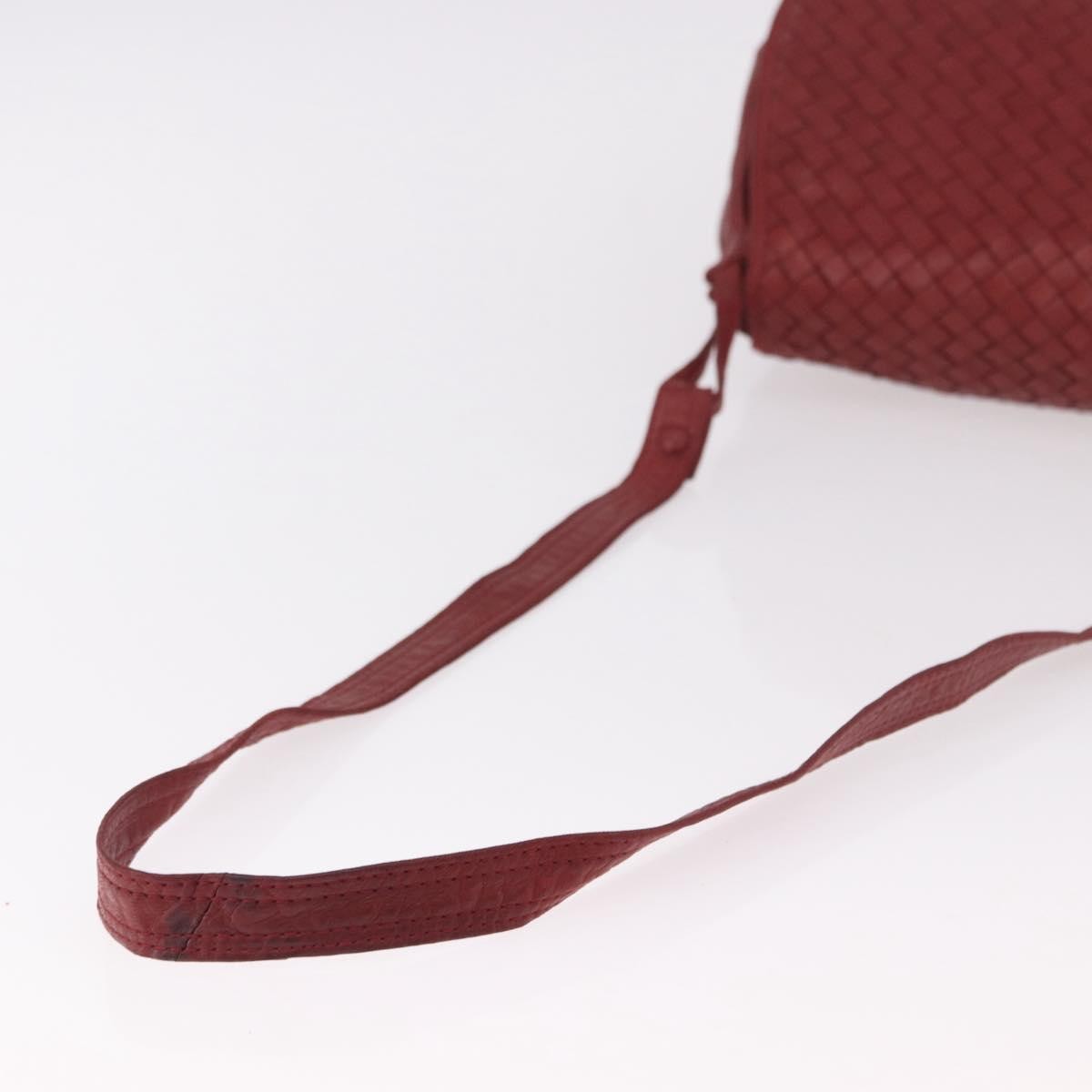 Bottega Veneta Flap Intrecciato Nappa Red Leather Shoulder Bag Bag (Pre-Owned)