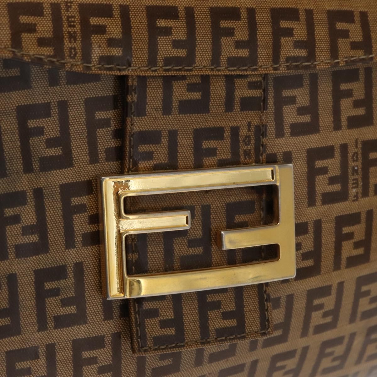 Fendi Mamma Baguette Cuir Verni Brown Pvc Shoulder Bag Bag (Pre-Owned)