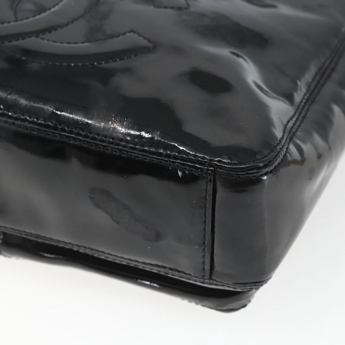 Chanel Vintage Flap Patent Leather Black Patent_Leather Shoulder Bag Bag (Pre-Owned)