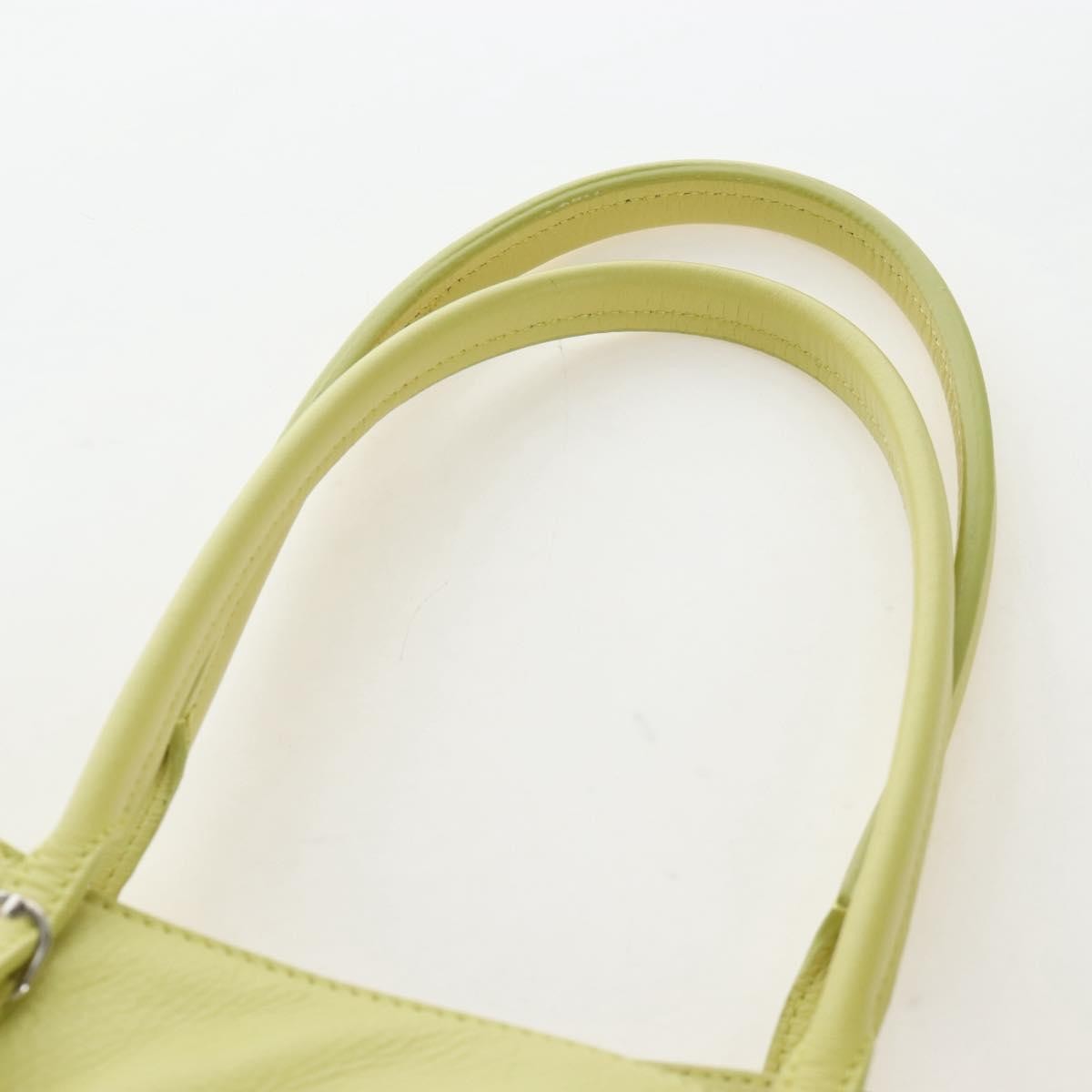 Balenciaga Papier A4 Zip Around Classic Studs Leather Yellow Leather Handbag (Pre-Owned)