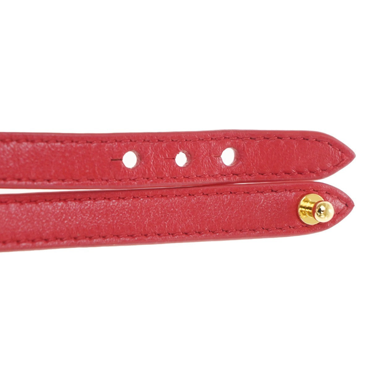 Bvlgari Serpenti Forever Double Wrap Leather Red Leather Bracelet Jewelry (Pre-Owned)