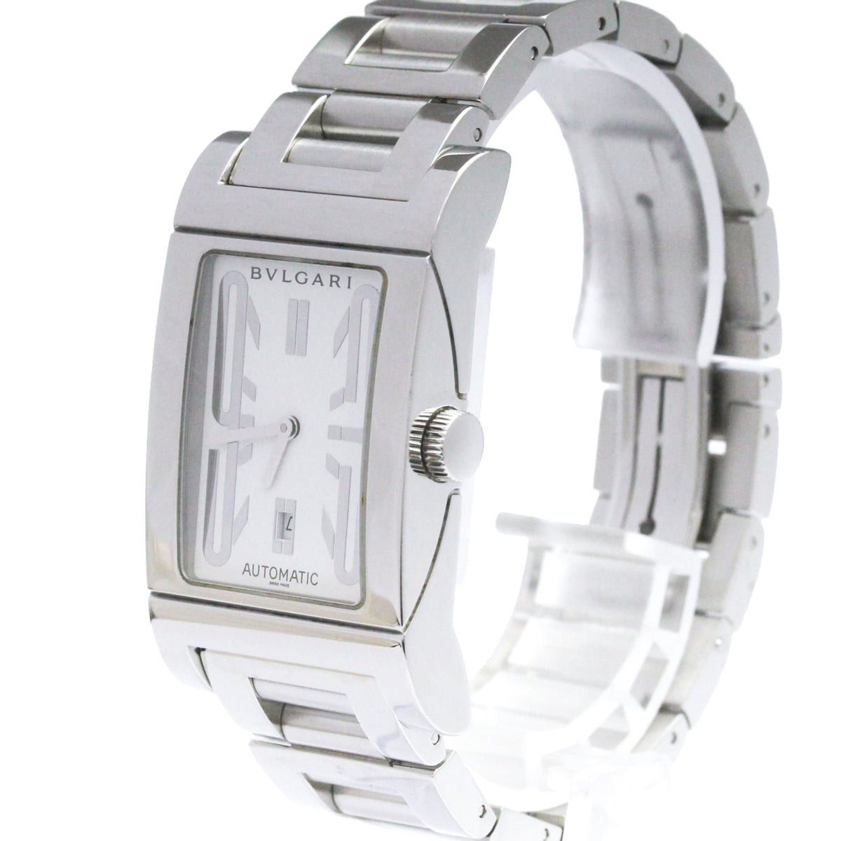 Bvlgari Rettangolo Automatic Stainless Steel Watch (Pre-Owned)