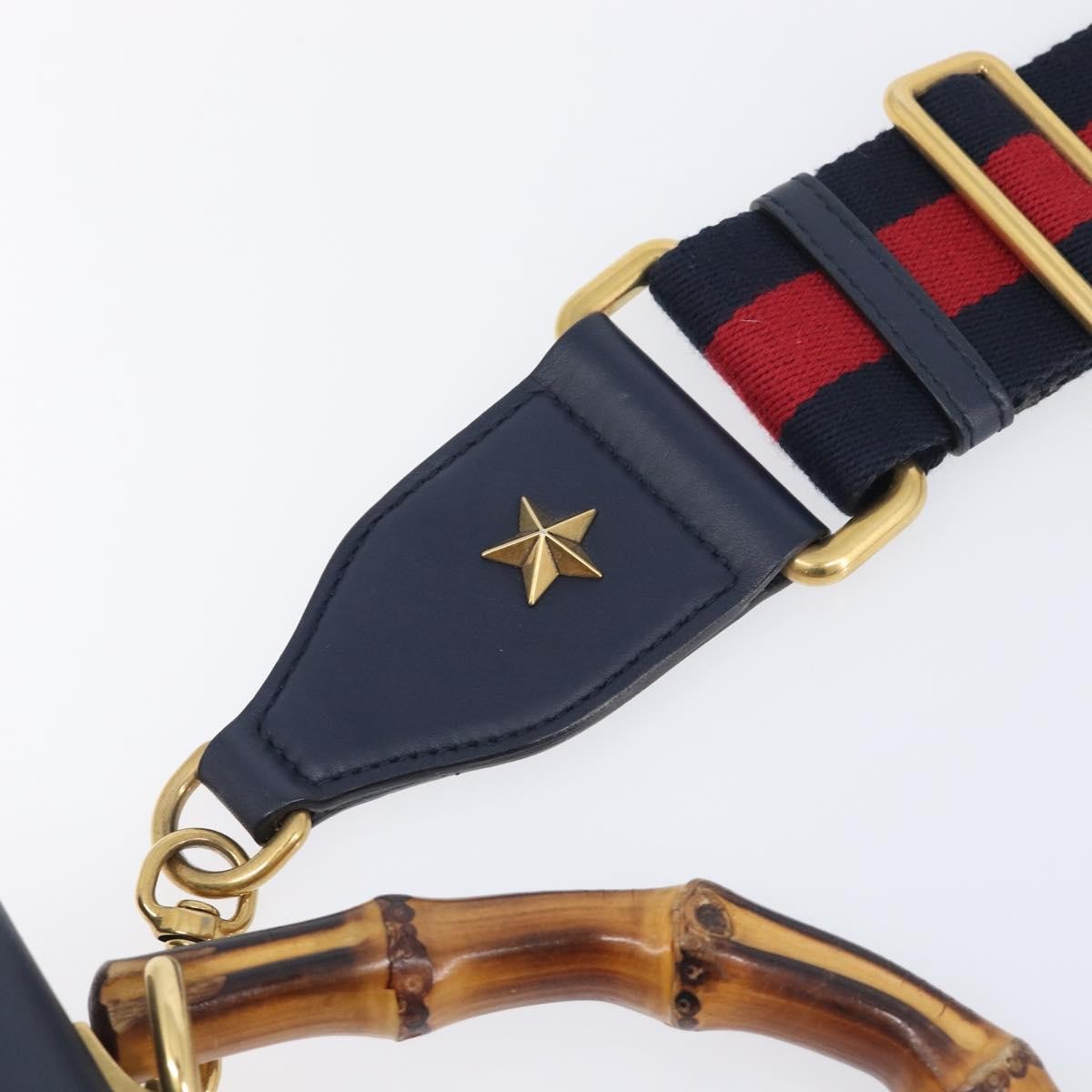 Gucci Dionysus Bamboo Top Handle Leather Navy Leather Handbag (Pre-Owned)