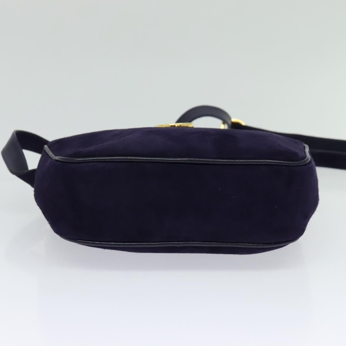 Salvatore Ferragamo Gancini Suede Purple Suede Shoulder Bag Bag (Pre-Owned)