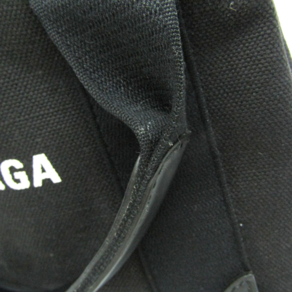 Balenciaga Navy Cabas Canvas With Leather Black Canvas Tote Bag Bag (Pre-Owned)