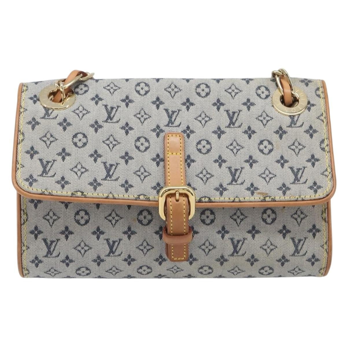 Louis Vuitton Camille Mini Lin Blue Canvas Handbag (Pre-Owned)