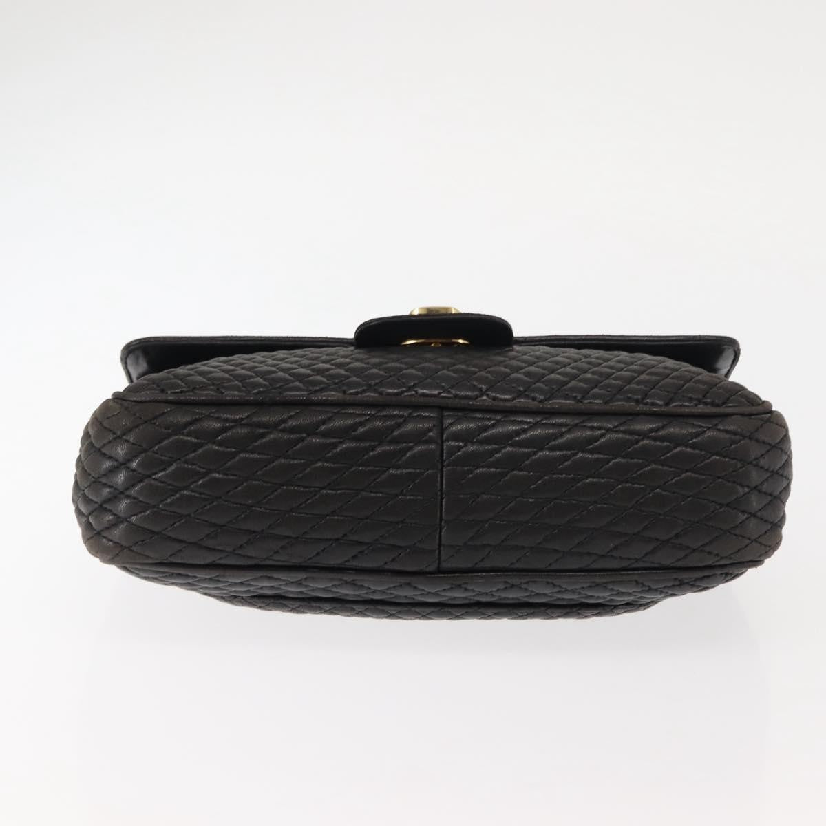 Bally Vintage Chain Quilted Leather Black Leather Shoulder Bag Bag (Pre-Owned)
