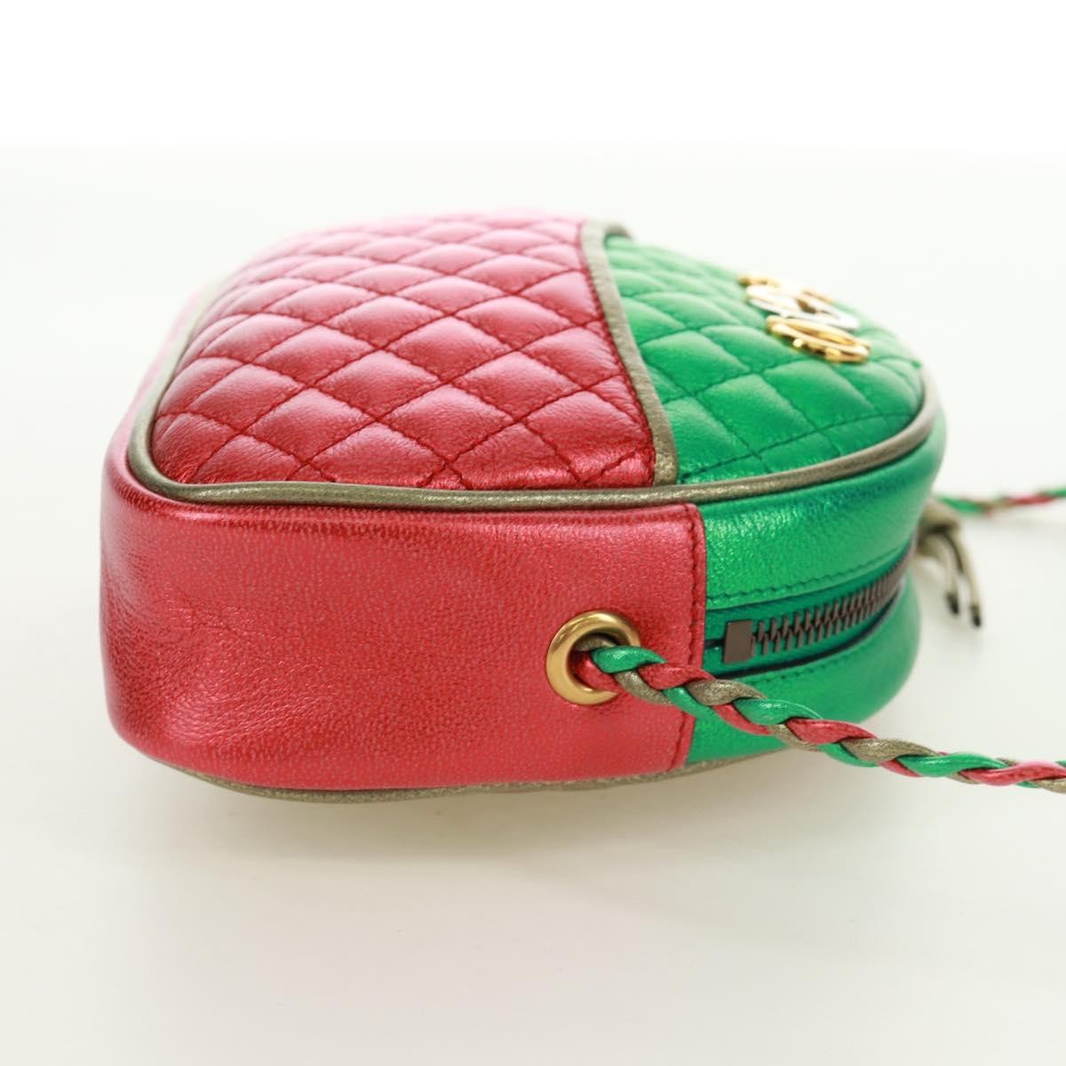 Gucci Trapuntata Camera Quilted Laminated Leather Red Leather Shoulder Bag Bag (Pre-Owned)