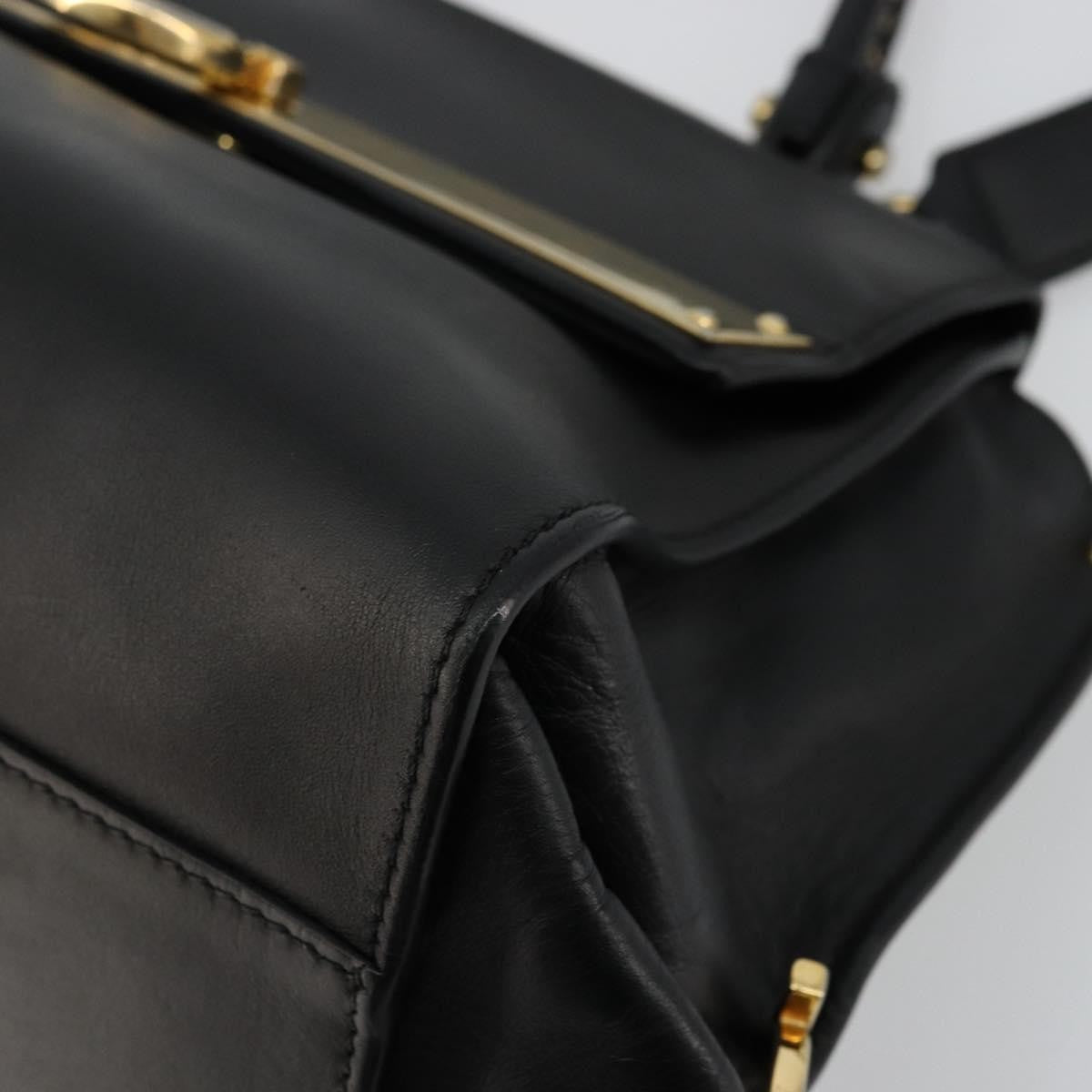 Salvatore Ferragamo Sofia Satchel Leather Black Leather Handbag (Pre-Owned)