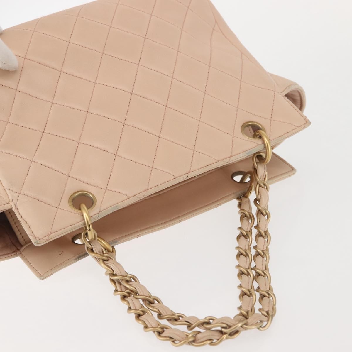 Chanel Petite Timeless Tote Quilted Calfskin Beige Leather Bag (Pre-Owned)