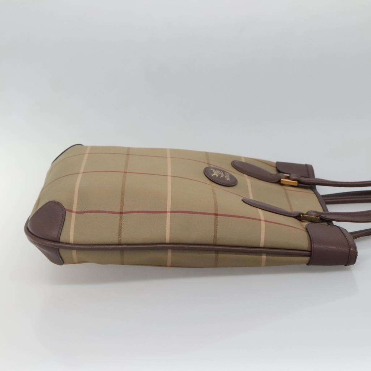 Burberry Nova Check Tote Canvas And Leather Beige Canvas Tote Bag Bag (Pre-Owned)