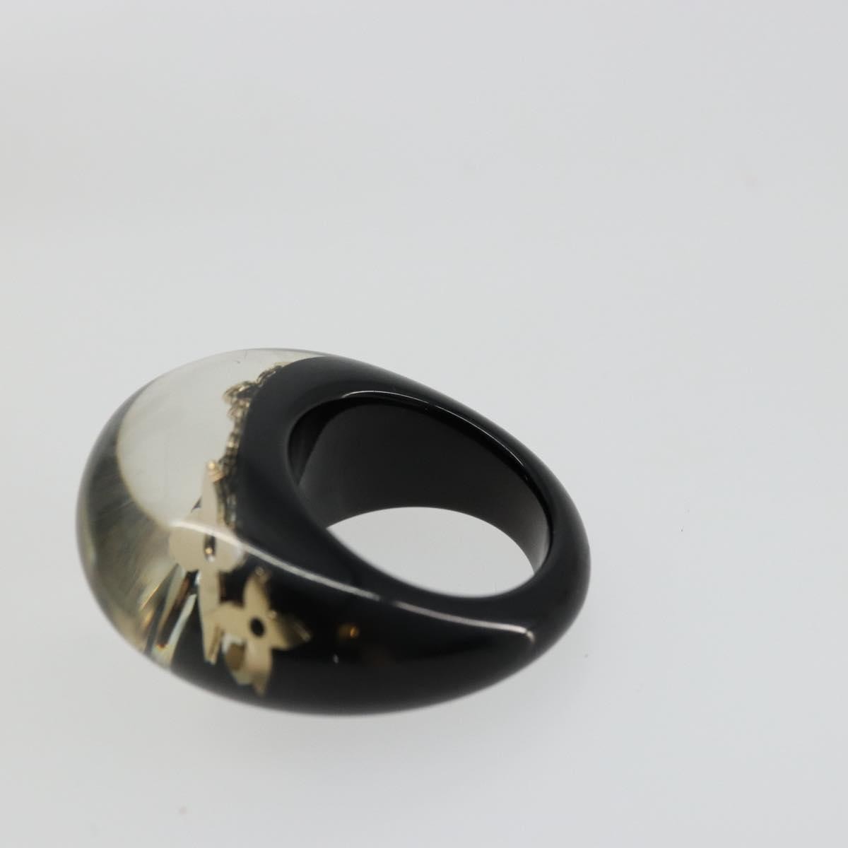 Louis Vuitton Inclusion Resin Black Plastic Ring Jewelry (Pre-Owned)