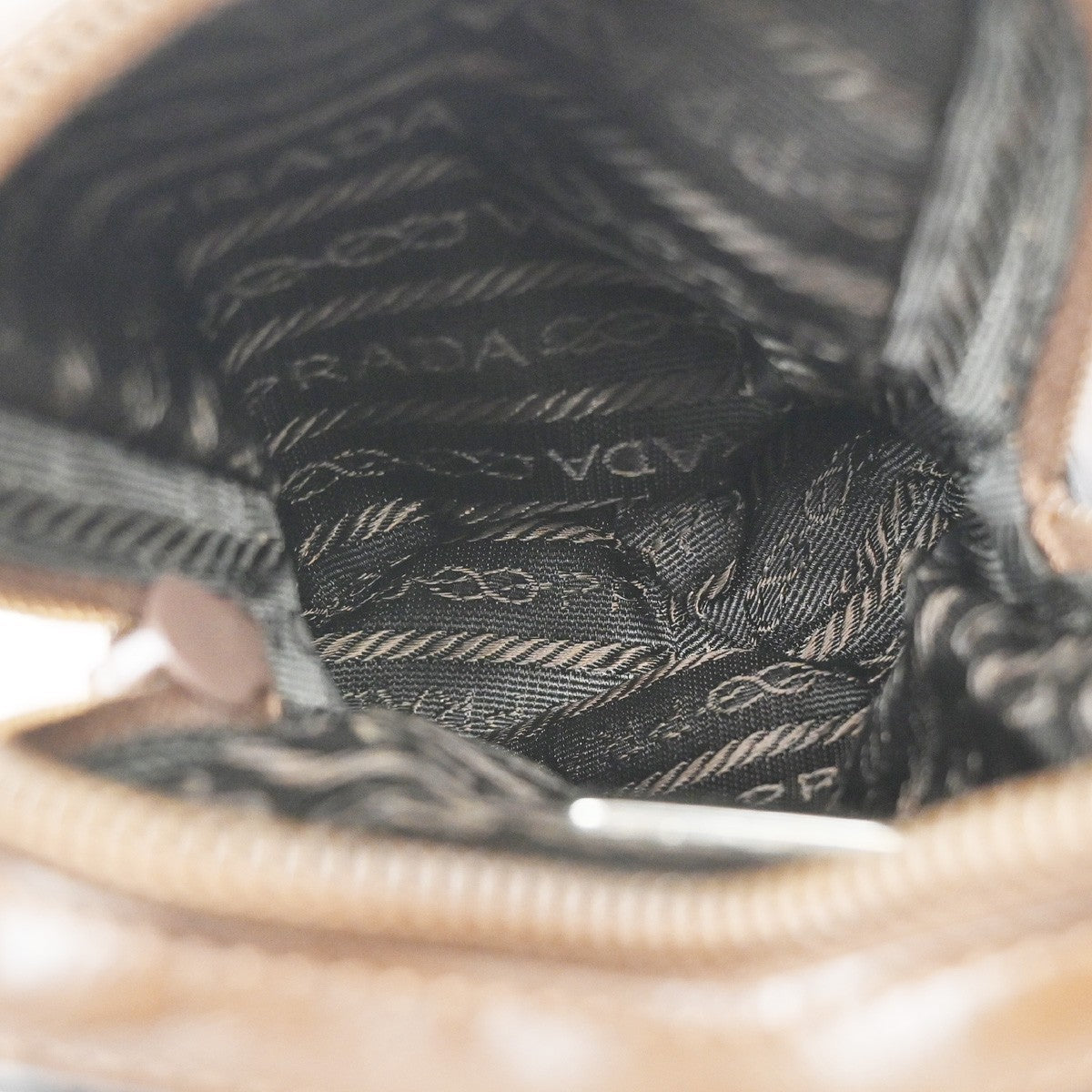 Prada Logo Pouch Leather Brown Leather Clutche & Pouche Bag (Pre-Owned)