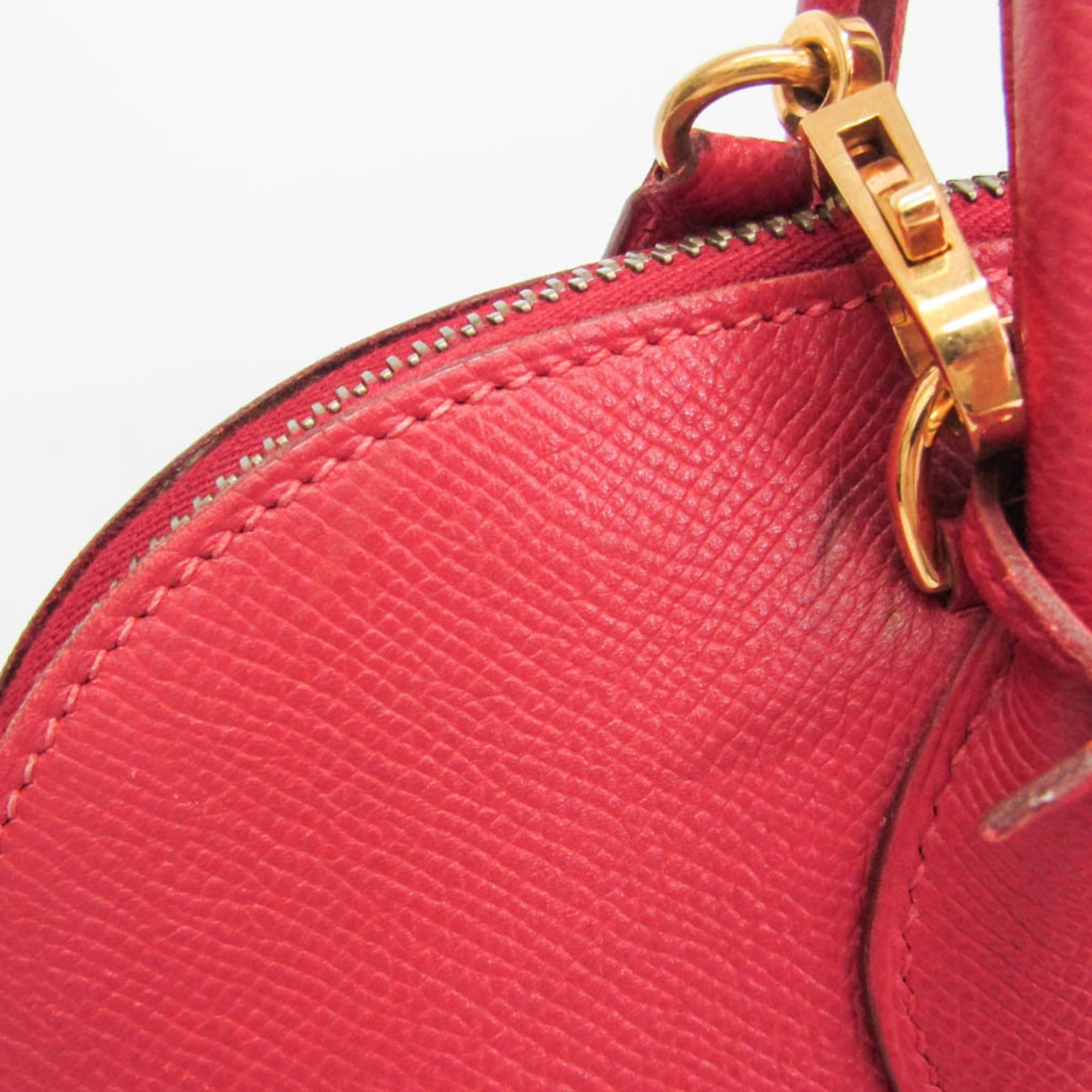 Hermes Bolide Courchevel Red Leather Handbag (Pre-Owned)