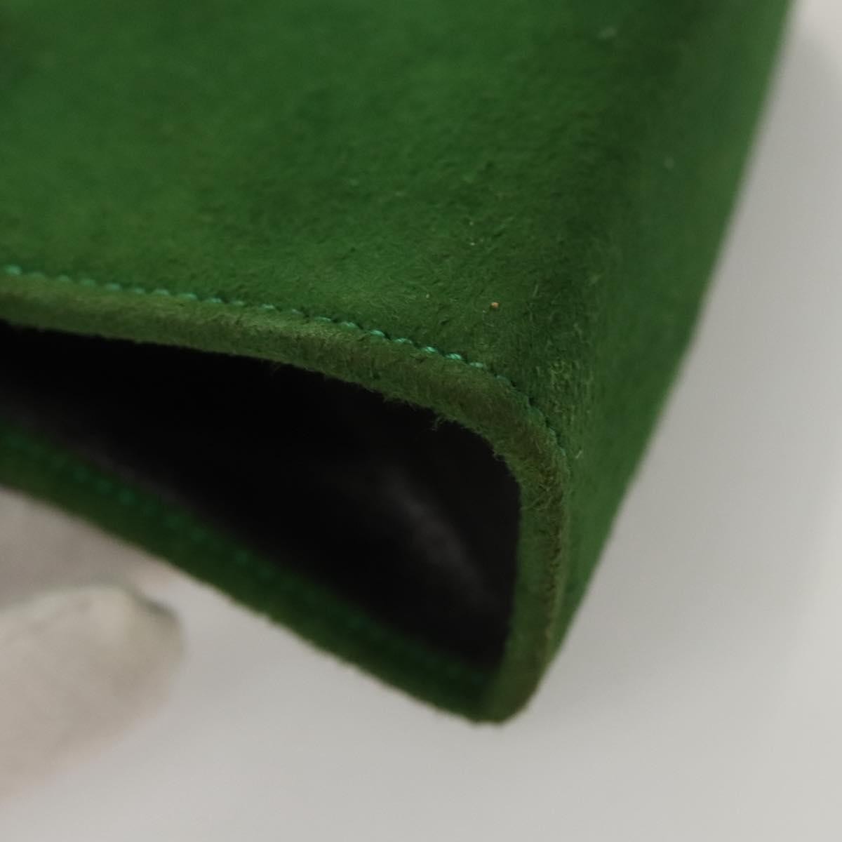 Celine Circle Logo Suede Green Suede Clutche & Pouche Bag (Pre-Owned)