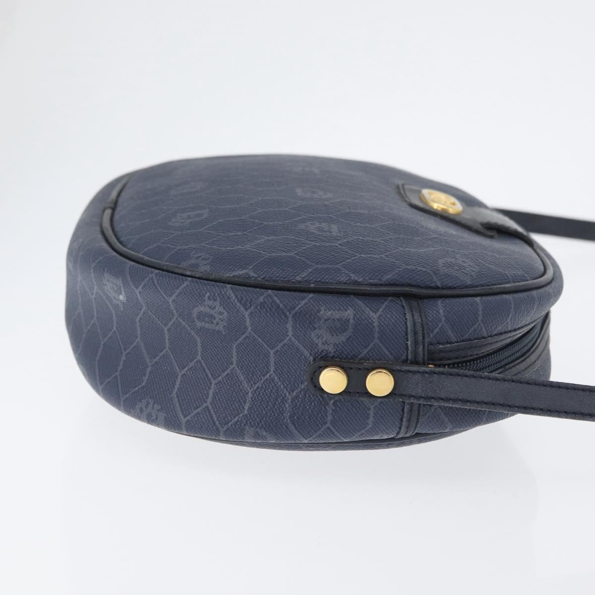 Christian Dior Vintage Honeycomb Canvas Navy Canvas Shoulder Bag Bag (Pre-Owned)