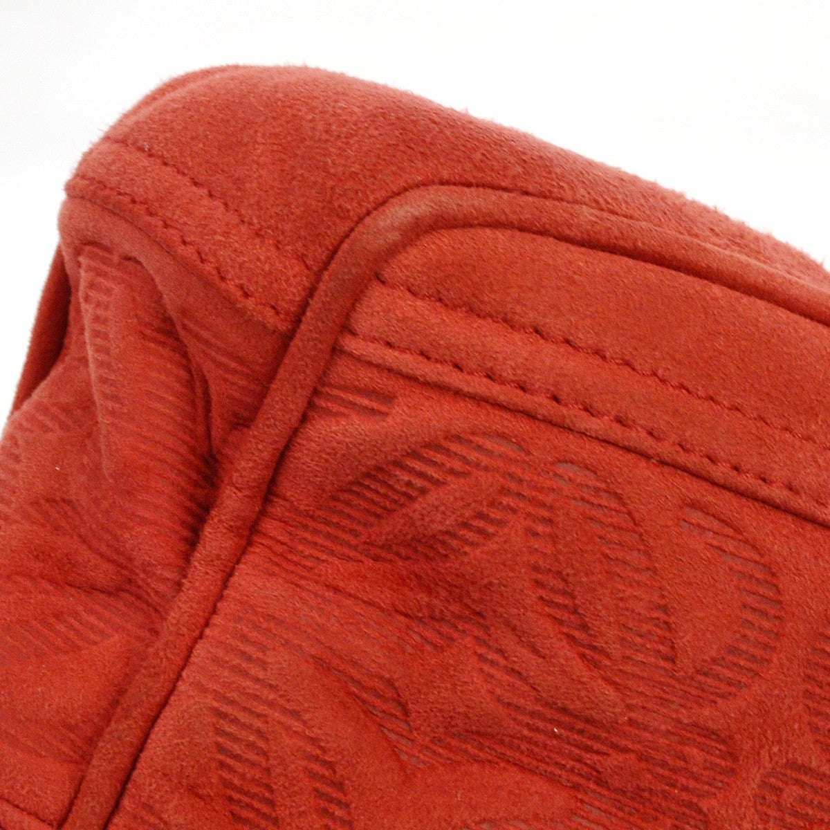 Loewe Anagram Leather Red Suede Tote Bag Bag (Pre-Owned)