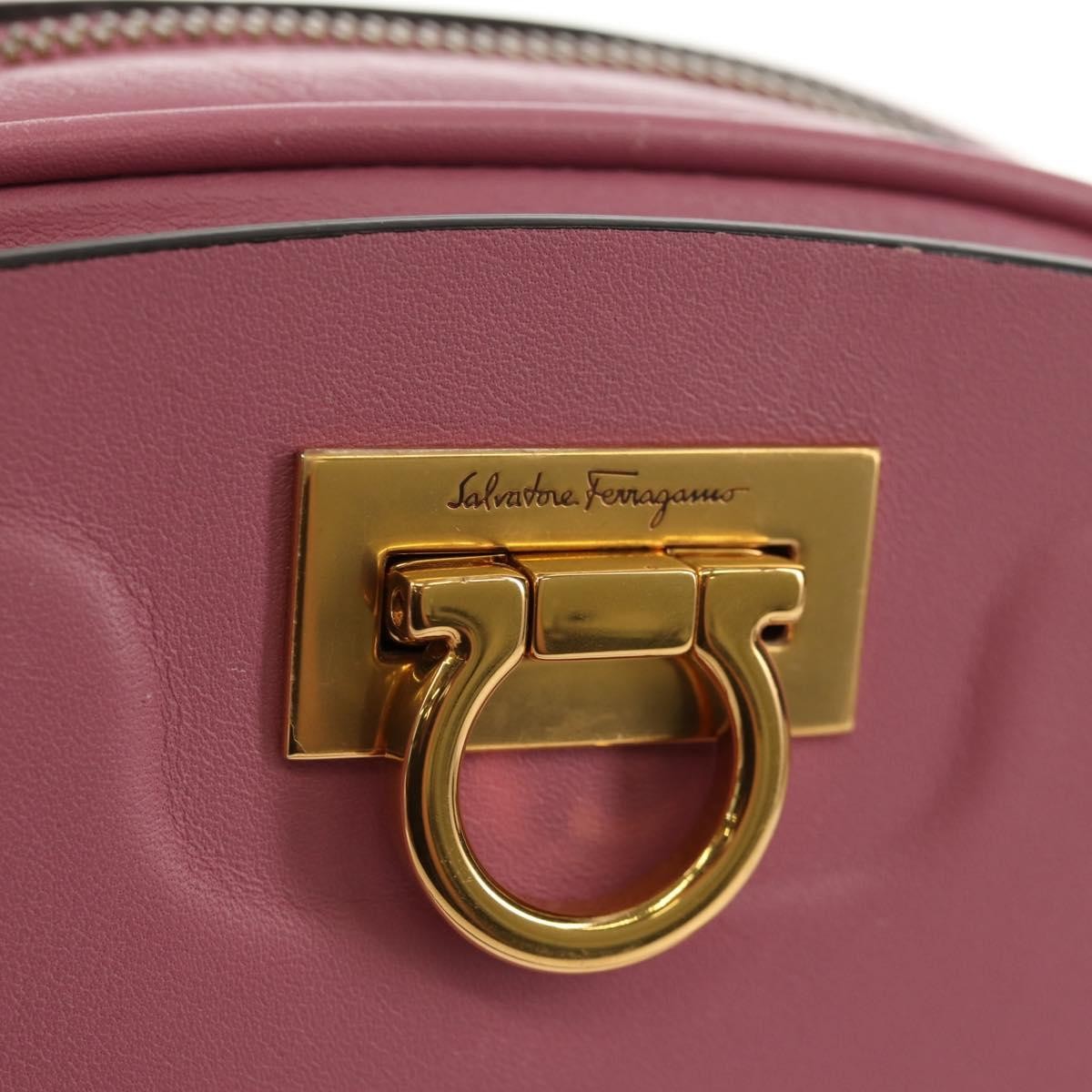 Salvatore Ferragamo Gancini Leather Pink Leather Shoulder Bag Bag (Pre-Owned)