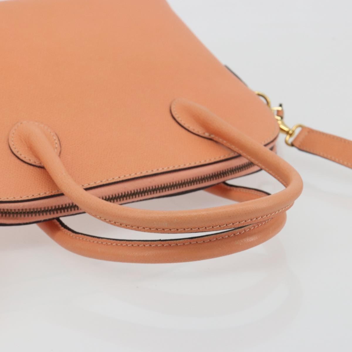 Celine Vintage Convertible Bowler Leather Orange Leather Handbag (Pre-Owned)