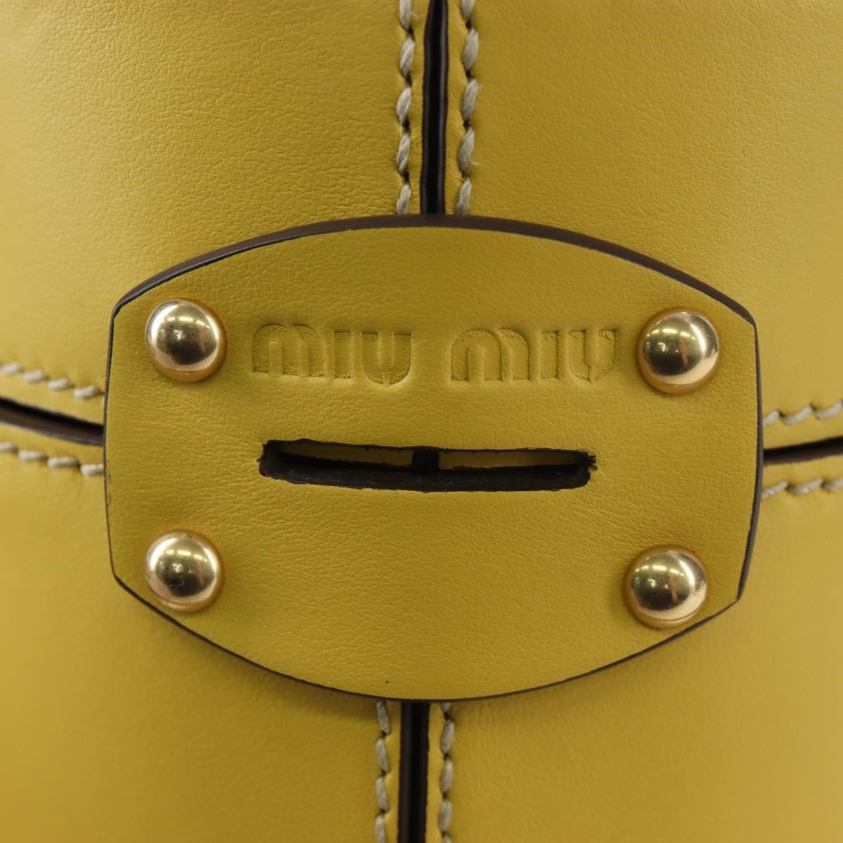 Miu Miu Vintage Leather Yellow Leather Handbag (Pre-Owned)