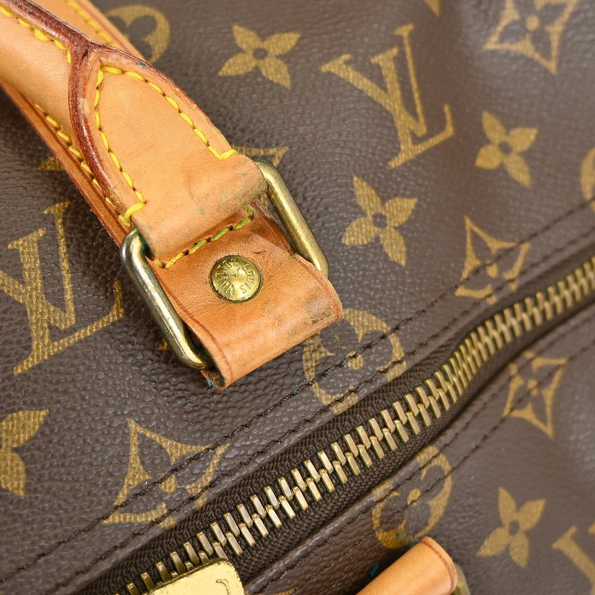 Louis Vuitton Keepall Bandouliere Monogram Canvas Brown Canvas Travel Bag Bag (Pre-Owned)