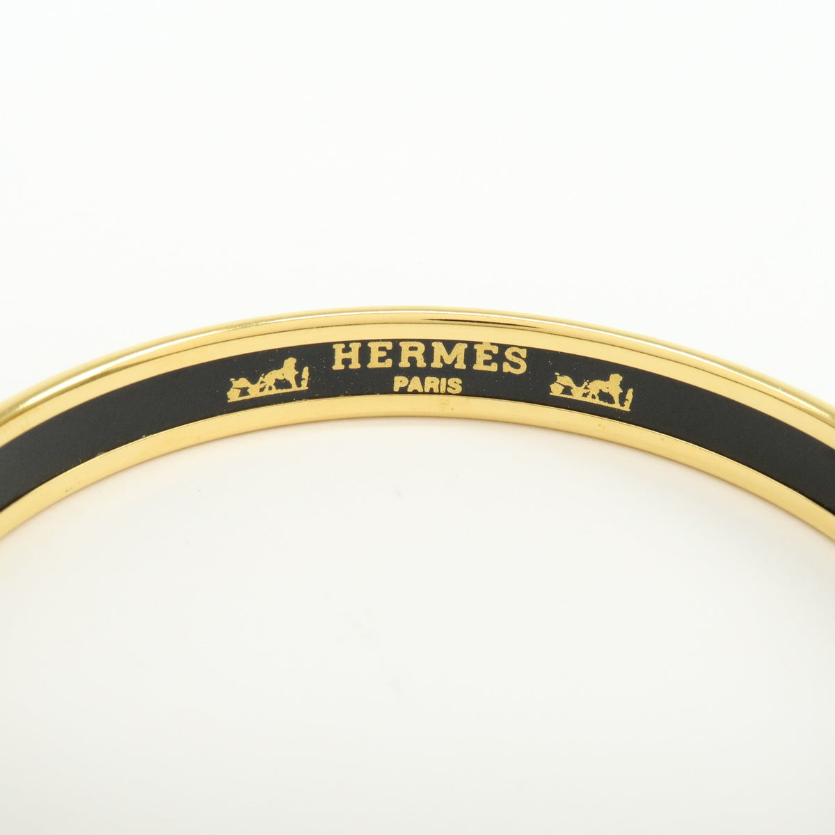 Hermes Bangle Printed Enamel Gold Gold_Plated Bracelet Jewelry (Pre-Owned)