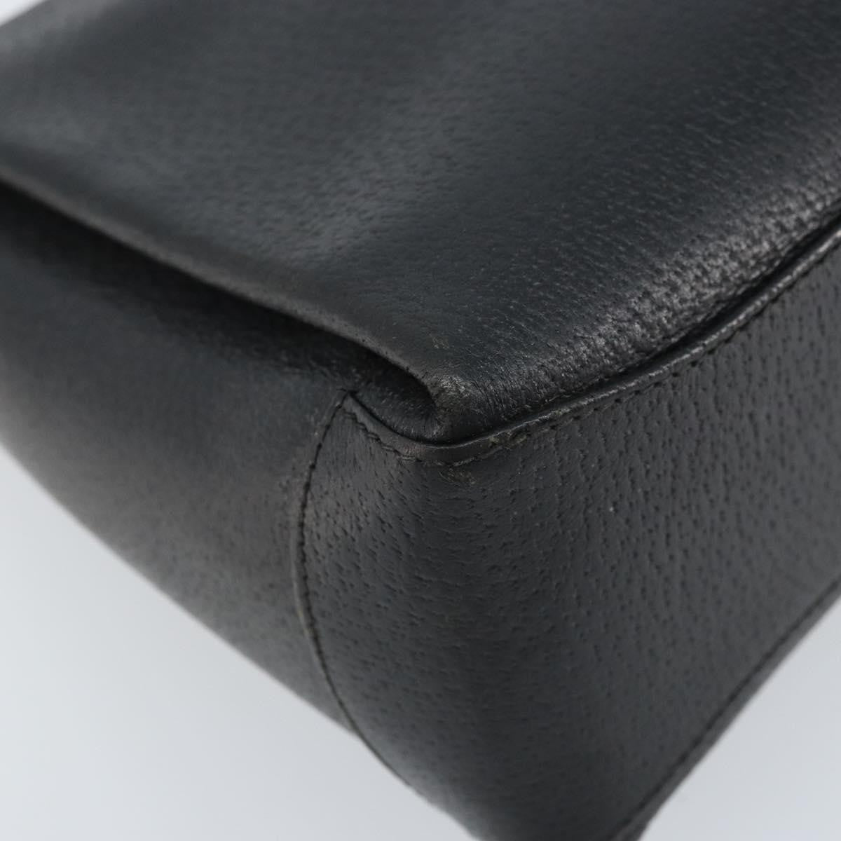 Gucci Vintage Convertible Bamboo Box Leather Black Leather Handbag (Pre-Owned)