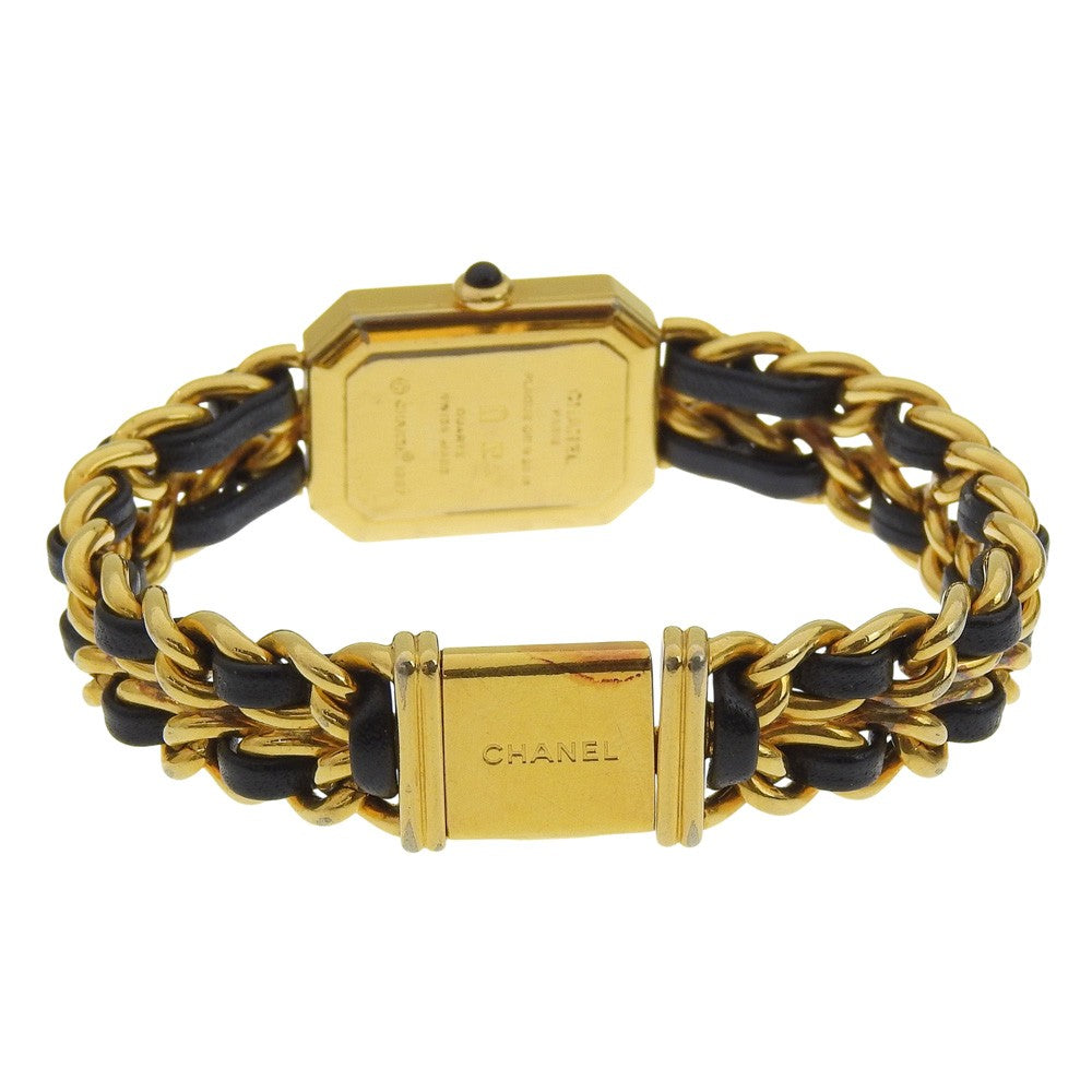 Chanel Premiere Rock Quartz Plated Metal And Leather Watch (Pre-Owned)
