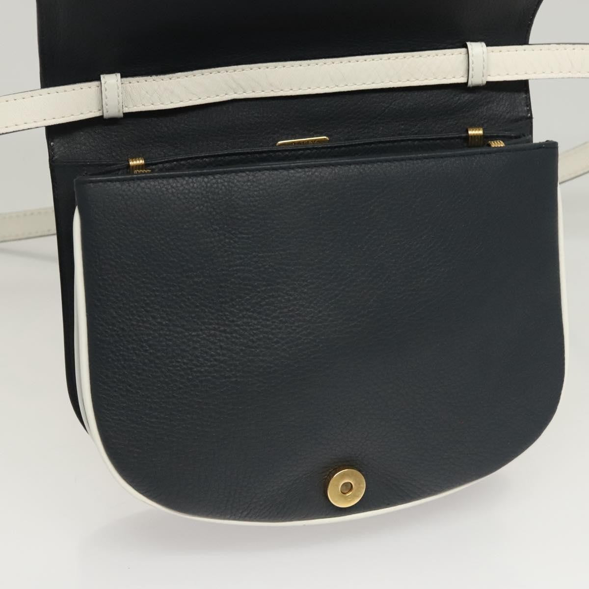 Bally Vintage Leather Navy Leather Handbag (Pre-Owned)