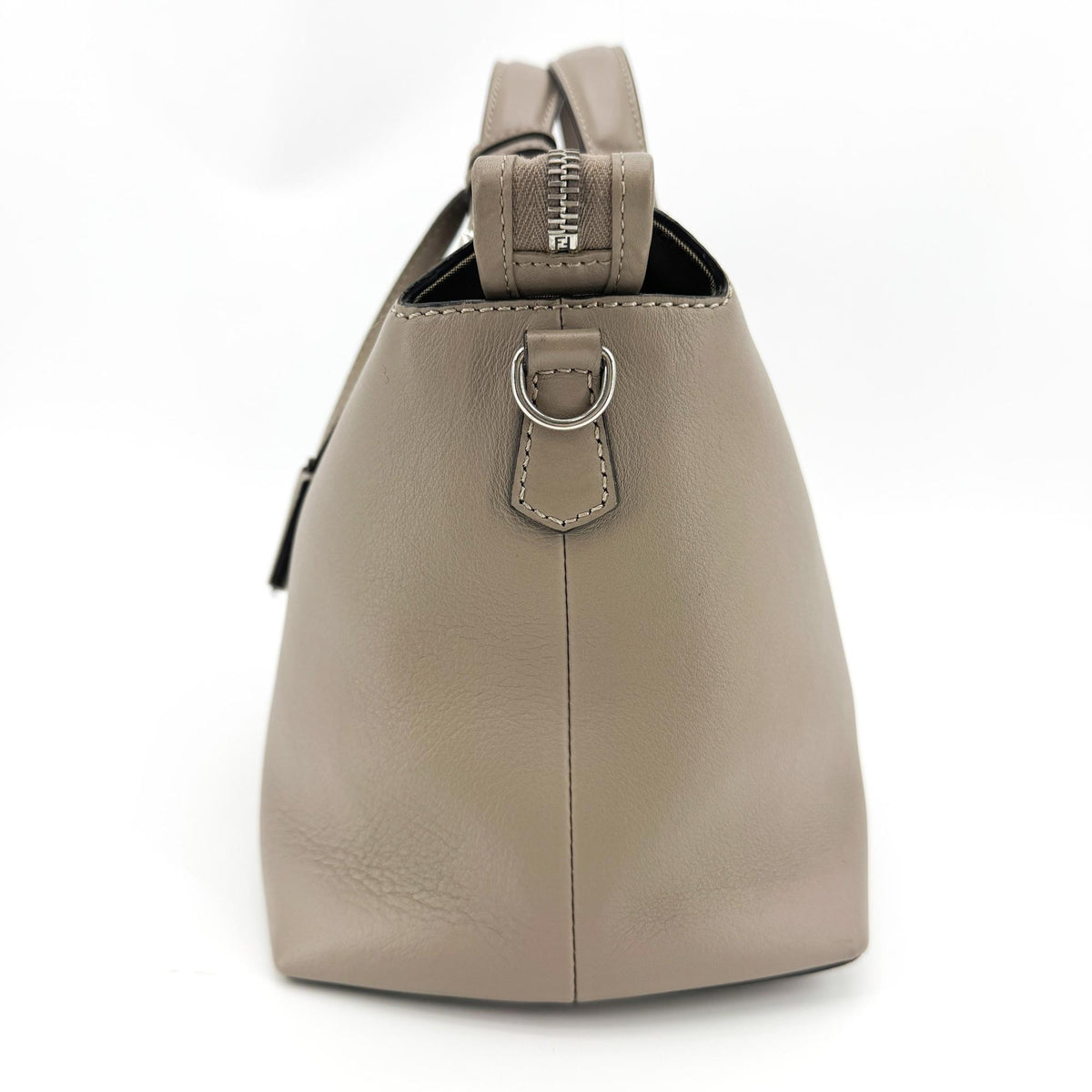 Fendi By The Way Satchel Calfskin Beige Leather Handbag (Pre-Owned)