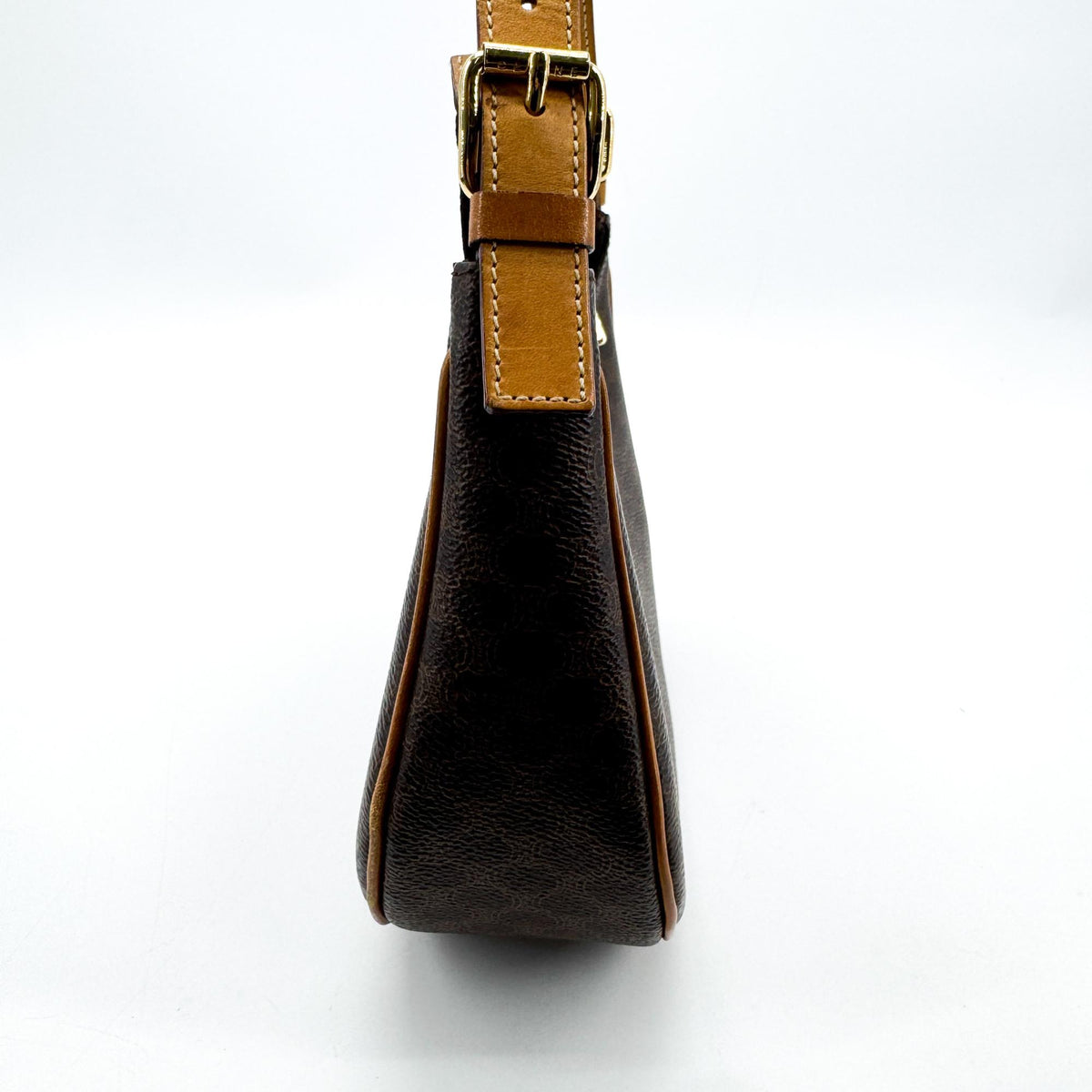 Celine Ava Triomphe Coated Canvas Black Canvas Handbag (Pre-Owned)