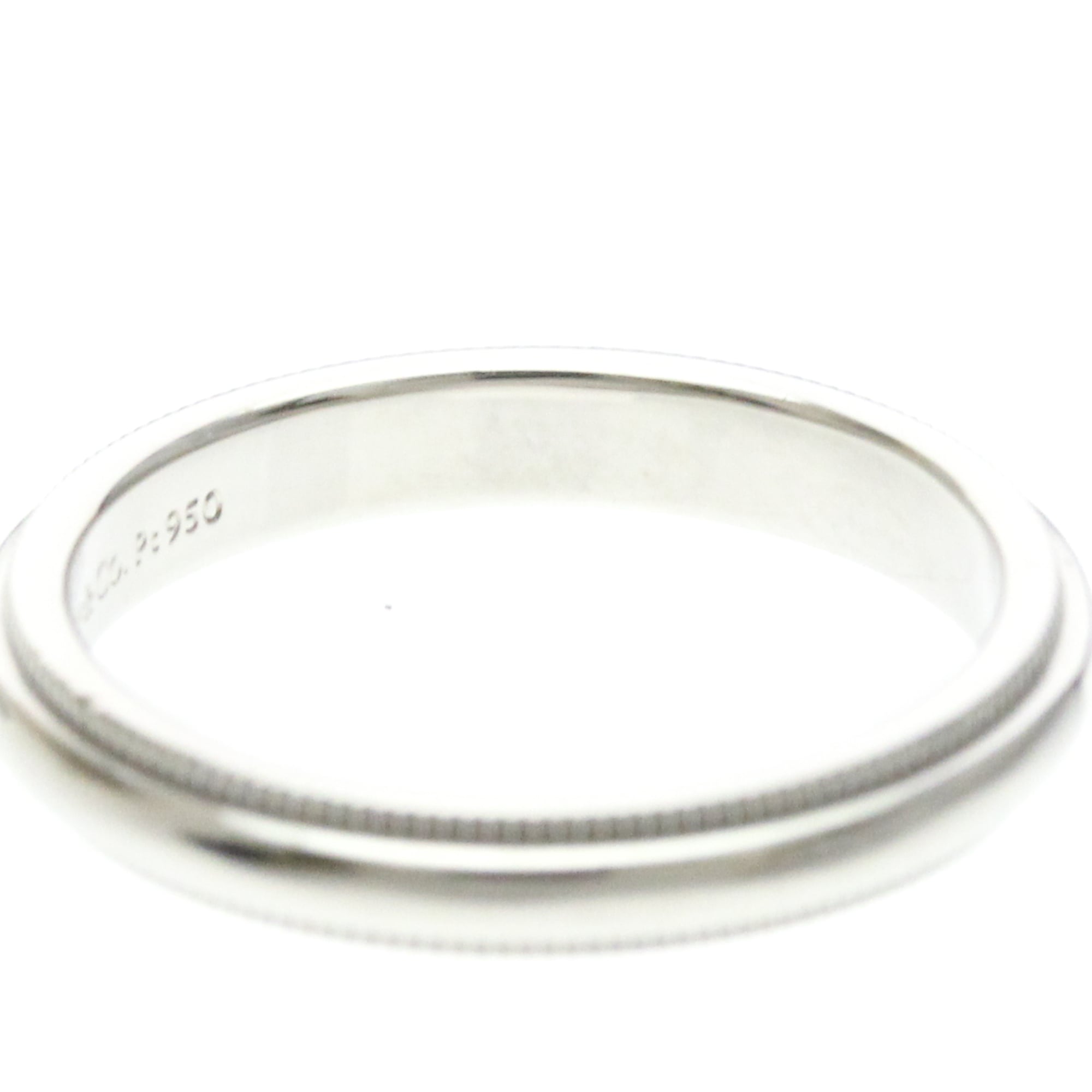 Tiffany & Co. Classic Milgrain Band Platinum Silver Platinum Ring Jewelry (Pre-Owned)