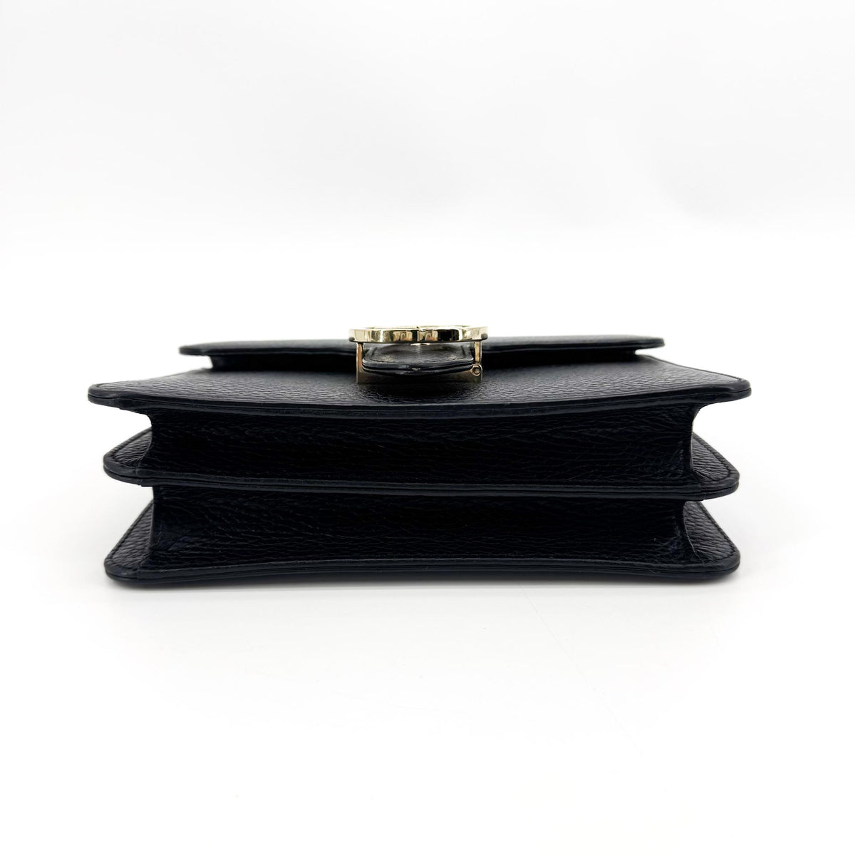 Gucci Interlocking Leather Black Leather Shoulder Bag Bag (Pre-Owned)
