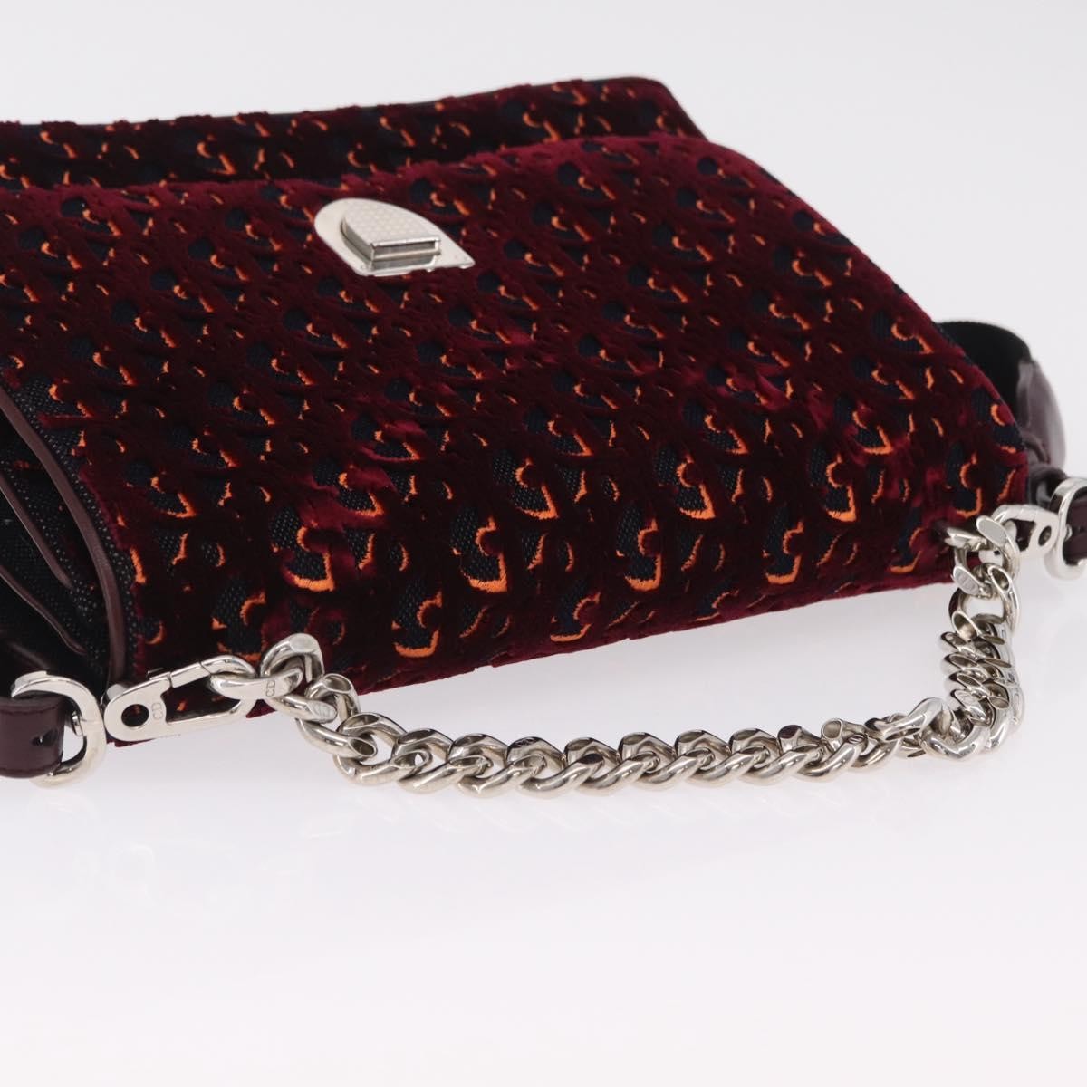 Christian Dior Diorama Flap Oblique Velvet And Canvas Red Velvet Handbag (Pre-Owned)