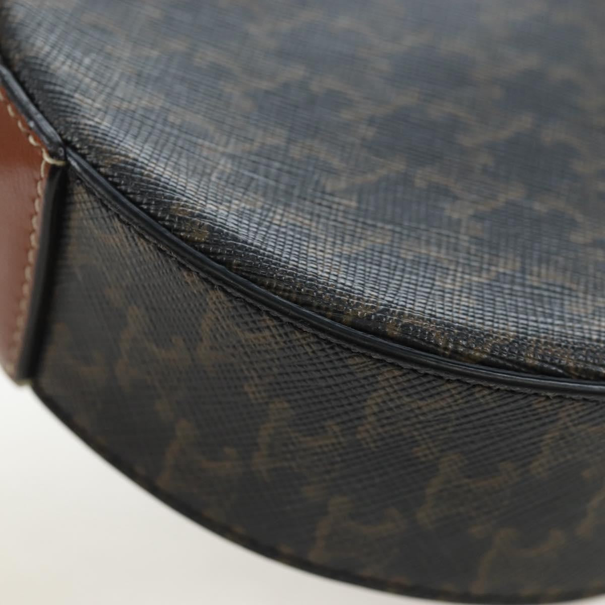 Celine Round Purse On Strap Triomphe Coated Canvas Black Pvc Shoulder Bag Bag (Pre-Owned)