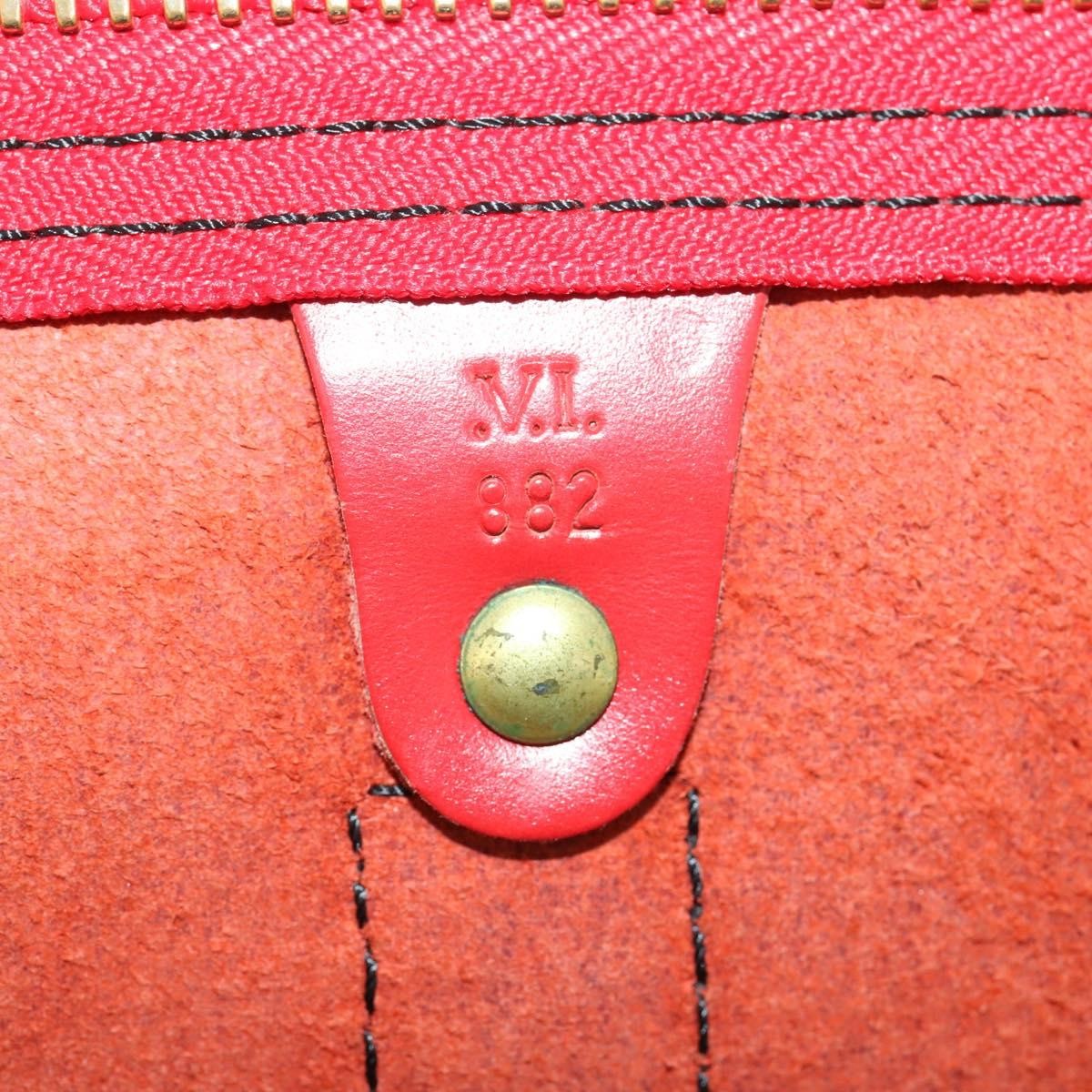 Louis Vuitton Keepall Epi Leather Red Leather Travel Bag Bag (Pre-Owned)