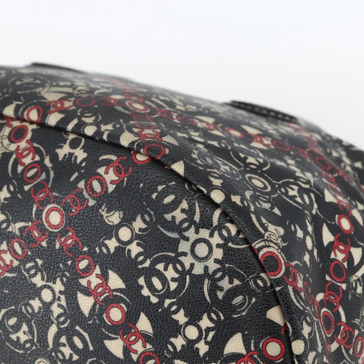 Chanel Optic Coco Bowler Printed Coated Canvas With Caviar Black Pvc Travel Bag Bag (Pre-Owned)