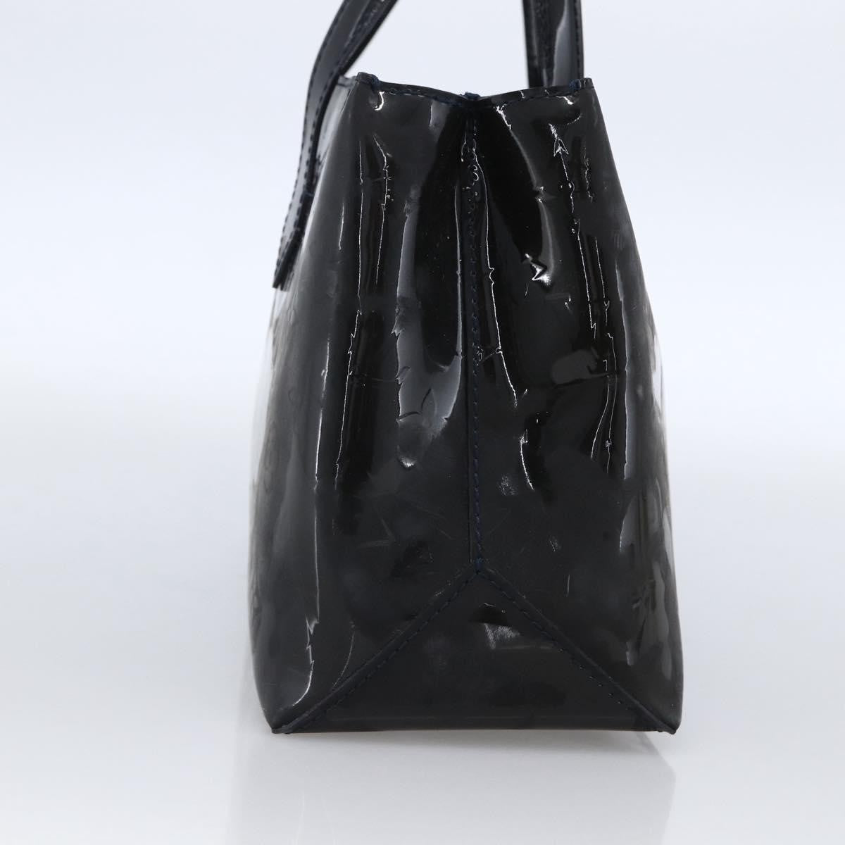 Louis Vuitton Wilshire Monogram Vernis Blue Patent_Leather Handbag (Pre-Owned)