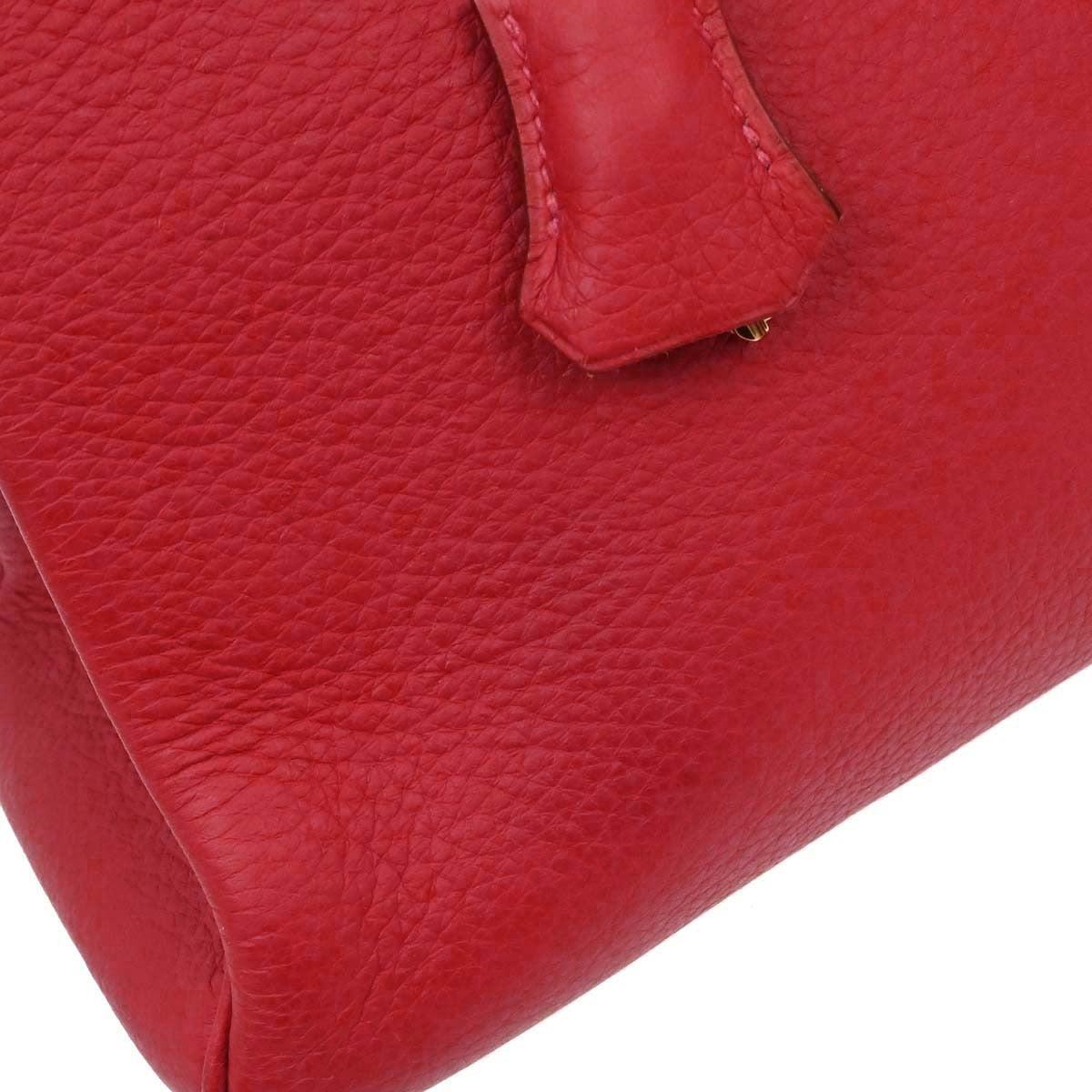Hermes Kelly Red Togo With Gold Hardware Red Leather Handbag (Pre-Owned)