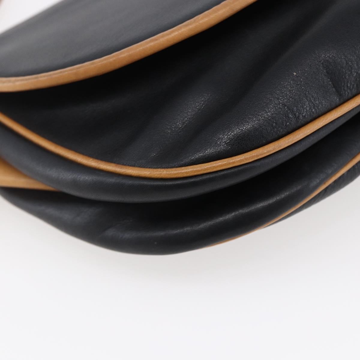 Celine Flap Shoulder Leather Black Leather Shoulder Bag Bag (Pre-Owned)