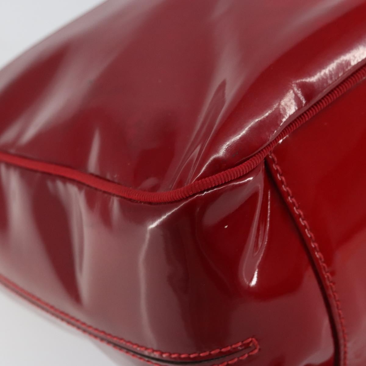 Salvatore Ferragamo Vintage Patent Leather Red Patent_Leather Tote Bag Bag (Pre-Owned)